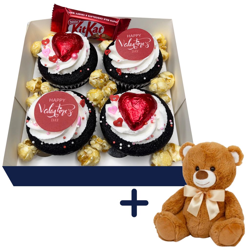 Valentine's Day Cupcakes + Teddy bear